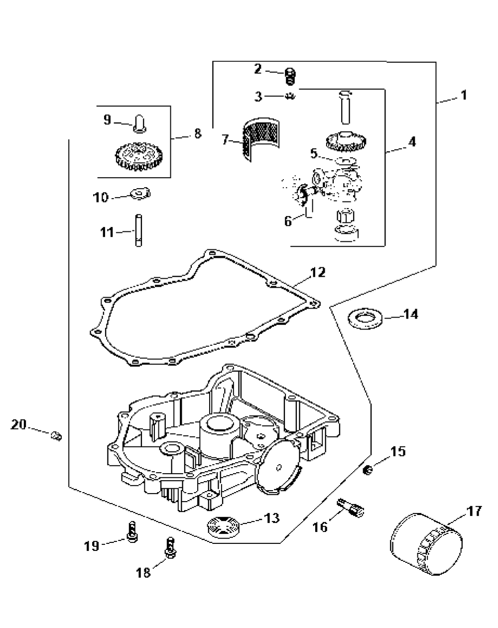 Oil Pan Lubrication Diagram and Parts List for Z-FORCE60 53AA5BBJ-53AA5BBJ710 Cub Cadet Lawn Tractor